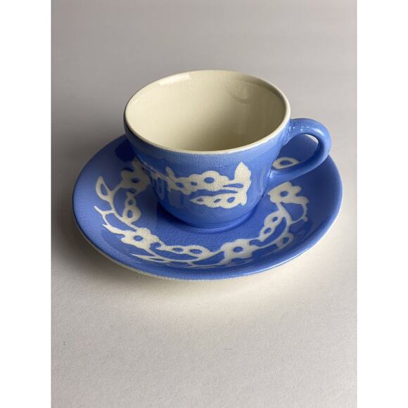 Vintage Cameoware Harker Pottery USA Demi Cup and Saucer c-3.5”x 2” s-5”t - Picture 5 of 13